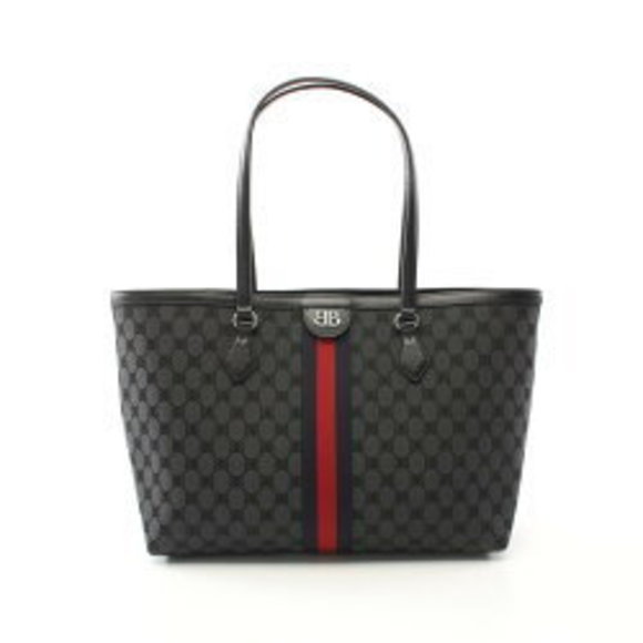 Balenciaga Gucci Hacker Project Tote Bag Leather Black Multicolor - Picture 1 of 7